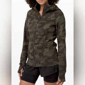 Lululemon Scuba Full Zip Hoodie Camo Heritage 365 Deep Coal Multi Size 4 EUC